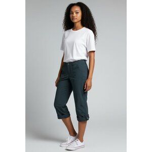 The North Face Womens Size 16 Convertible Black Pants Hiking Stretch Roll Up Leg